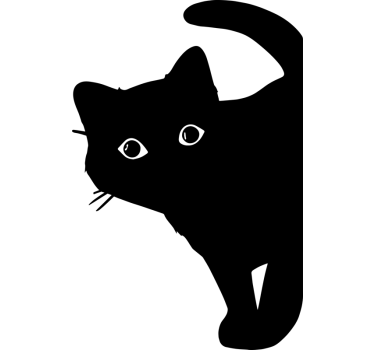 Sticker voiture chat curieux - TenStickers