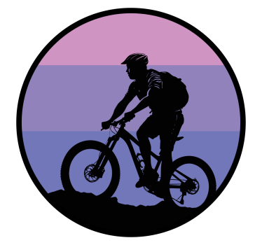 Sticker vélo coucher de soleil violet - TenStickers