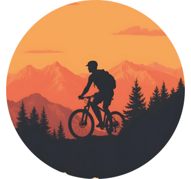 Sticker vélo coucher de soleil orange - TenStickers