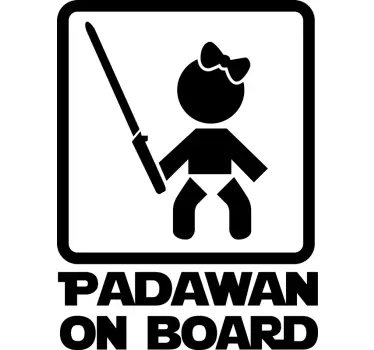 Autocollant bébé à bord star wars padawan fille - TenStickers