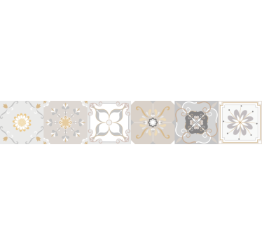 Sticker escalier carrelage portugais beige - TenStickers