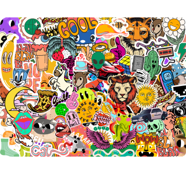 Sticker ordinateur portable designs aléatoires sympas - TenStickers