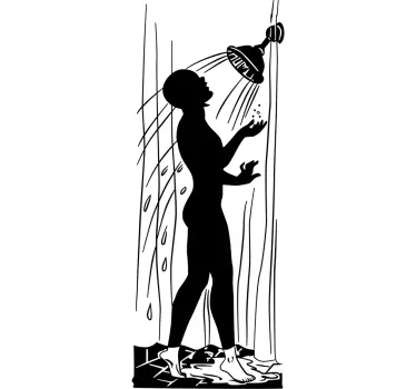 Sticker paroi de douche salle de bain silhouette - TenStickers