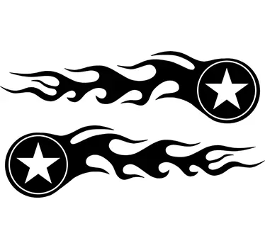 Sticker moto étoiles en feu - TenStickers