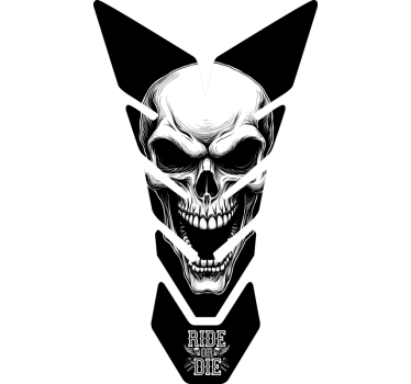 Sticker moto crâne blanc - TenStickers