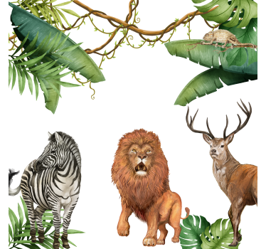 Sticker mural aventure dans la jungle - TenStickers