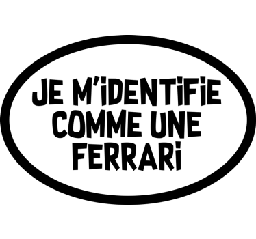 Sticker voiture personnalisé – Je m’identifie comme - TenStickers