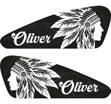 Sticker moto patron indien - TenStickers