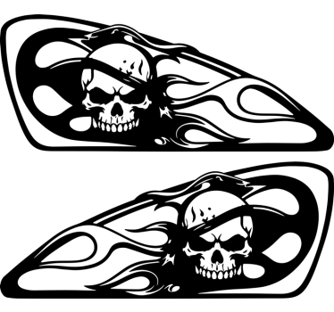 Sticker moto crâne en feu - TenStickers