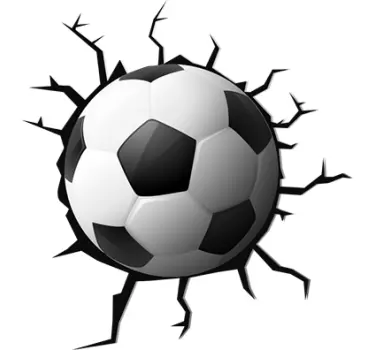 Sticker trompe l'œil ballon football 3D - TenStickers