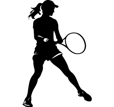 Sticker autres sports silhouette de tennis féminine - TenStickers