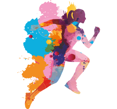 Sticker Jeux Olympiques peinture de femme qui court - TenStickers