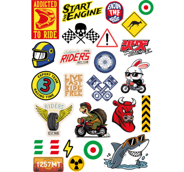 Sticker moto pack de conception de bombe - TenStickers