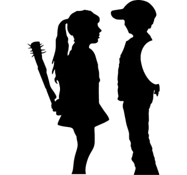 Sticker Macbook  garçon et fille Banksy - TenStickers