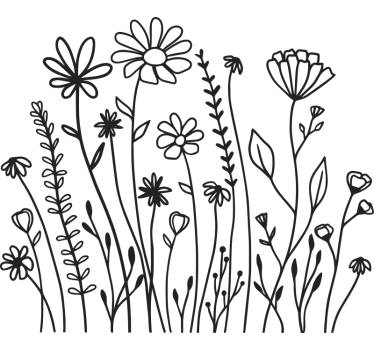 Sticker fleur jardin minimaliste - TenStickers