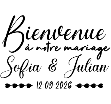 Sticker mariage planche de bois sur mesure - TenStickers
