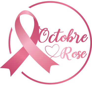 Sticker vitrine rose d'octobre circulaire avec ruban - TenStickers