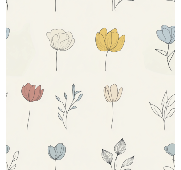 Sticker cuisine ensemble de motifs floraux - TenStickers