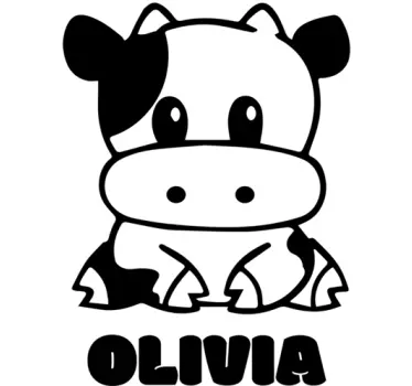 Sticker chambre bébé vache personnalisable - TenStickers