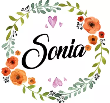 Sticker fleurs personnalisé couronne floral - TenStickers