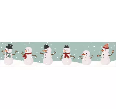 Sticker frise bonhommes de neige - TenStickers
