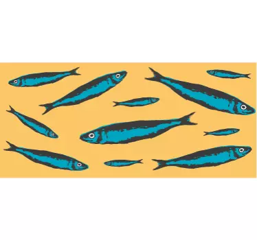 Sticker frise sardines - TenStickers