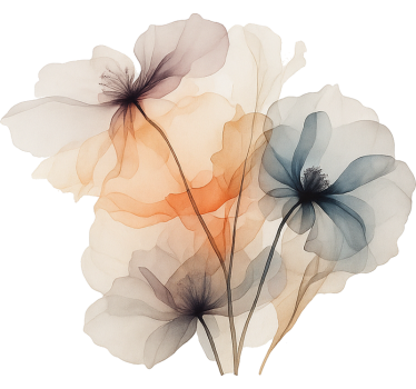 Sticker mural salon coquelicots aquarelles - TenStickers