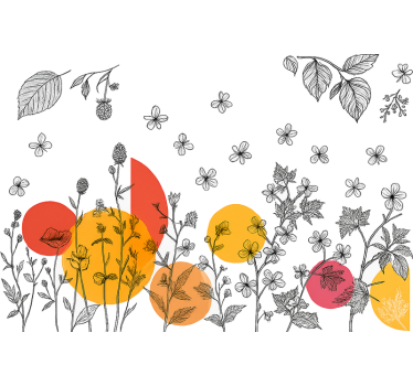 Vitrophanie fleurs abstraites de bureau translucides - TenStickers