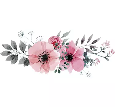 Sticker mural salon fleurs roses - TenStickers