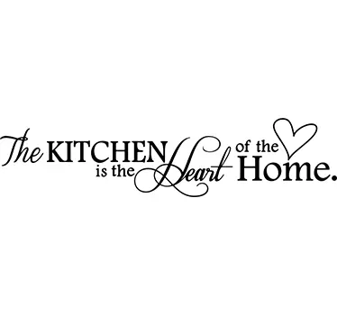 Sticker cuisine texte kitchen heart of the home - TenStickers