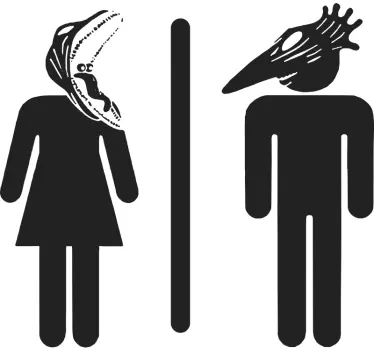 Sticker porte WC homme et femme Bitelchus - TenStickers