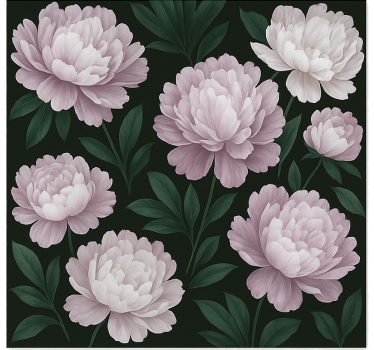 Sticker cuisine motif pivoine - TenStickers