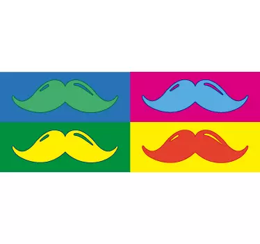 Sticker frise pop art moustache - TenStickers