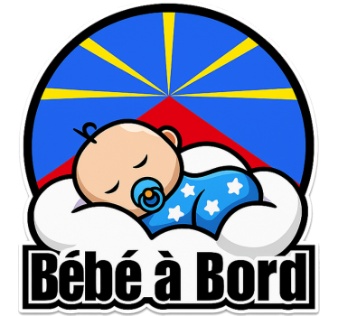 Autocollant bébé à bord endormi su lilot - TenStickers