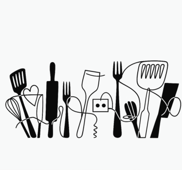 Sticker cuisine accessoires de cuisine en ligne - TenStickers