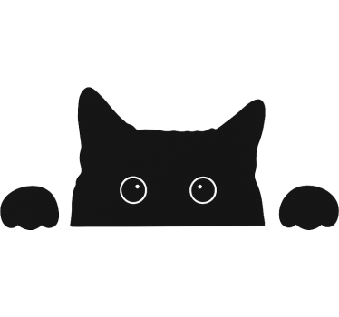 Sticker fenêtre chat noir curieux - TenStickers