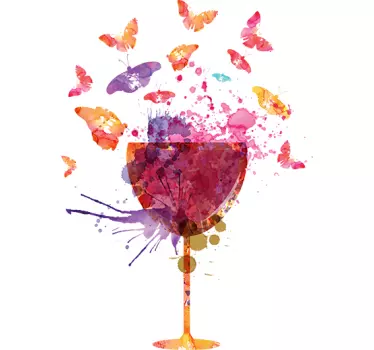 Sticker cuisine éclaboussure coupe de vin - TenStickers