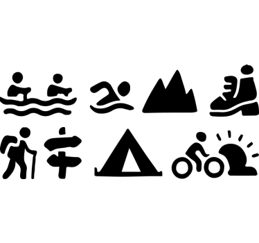 Sticker voiture collection d'aventures en plein air - TenStickers