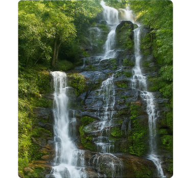 Sticker paroi de douche cascade de roche naturelle - TenStickers