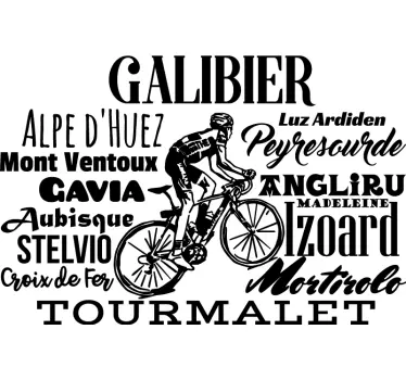 Sticker cyclisme sommets populaires - TenStickers