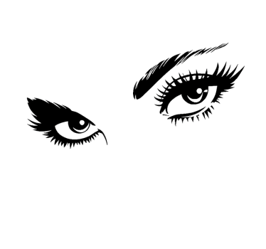 Sticker mural salon les yeux de la femme regardant - TenStickers