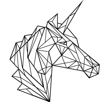 Sticker géométrique tête de licorne - TenStickers
