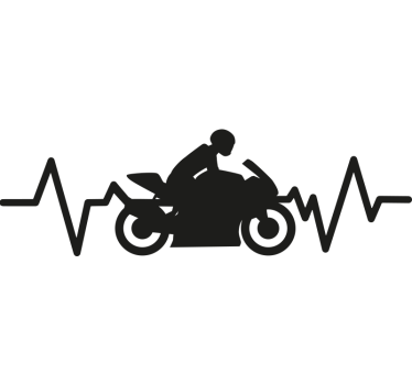 Sticker moto création de battement de cœur de moto - TenStickers