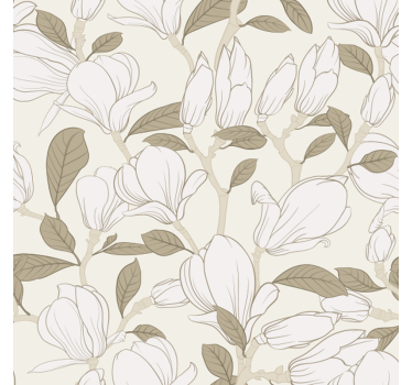 Adhésif meuble fleurs de magnolia beiges - TenStickers