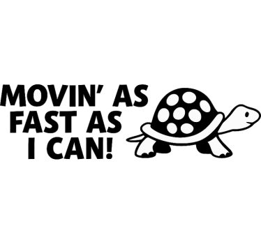 Sticker voiture tortue drôle et lente - TenStickers