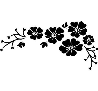 Sticker voiture fleur de cerisier noir - TenStickers