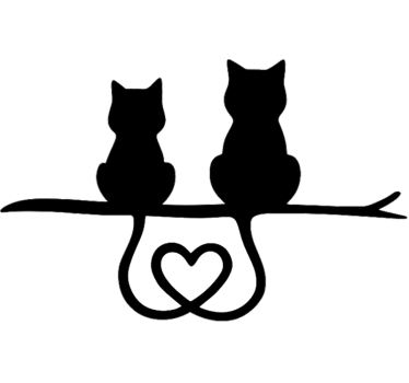 Sticker voiture cœur de queue de chat - TenStickers