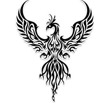 Sticker voiture autocollant vinyl phoenix blanc - TenStickers