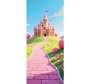 Sticker porte château de princesse pour chambre enfant - TenStickers