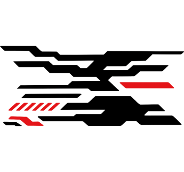 Sticker moto design futuriste noir et rouge - TenStickers